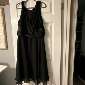 Little black sleeves dress  with a sheer overly. A-line Washable, plus size  24w